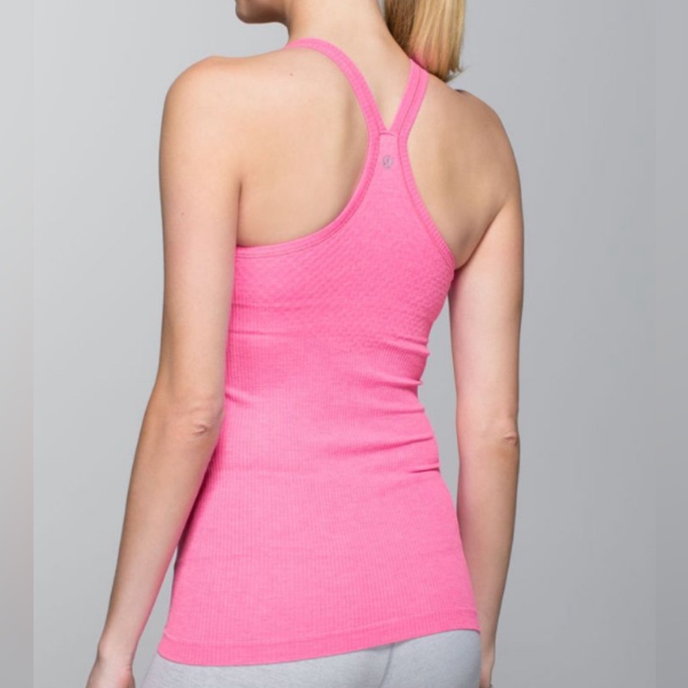 Lululemon Ebb To Street Tank Heathered Zing Pink Light